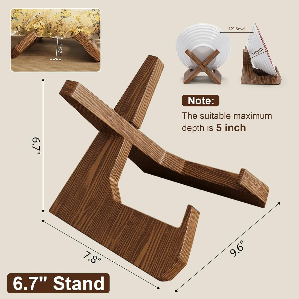Kittiwake Displayware Pine X-Frame Bowl Stand additional product photo