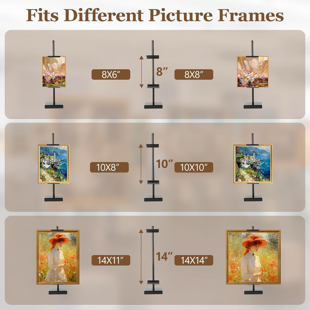 Kittiwake Displayware Black Metal Tabletop Frame Easel additional product photo
