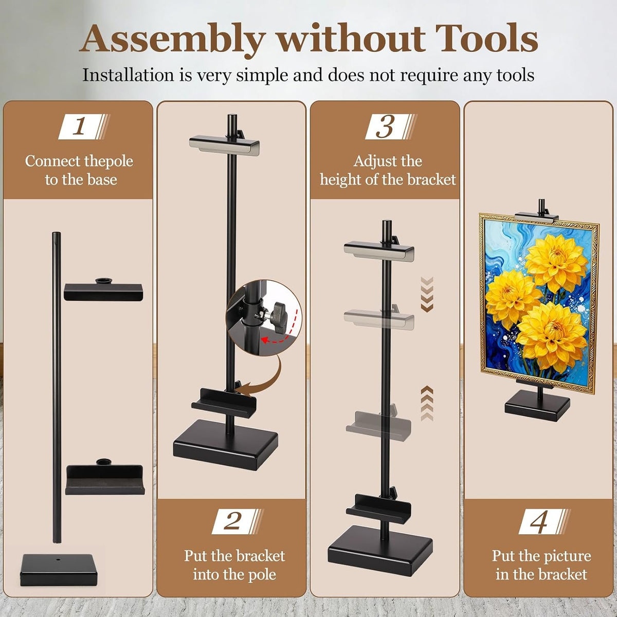 Kittiwake Displayware Black Metal Tabletop Frame Easel additional product photo
