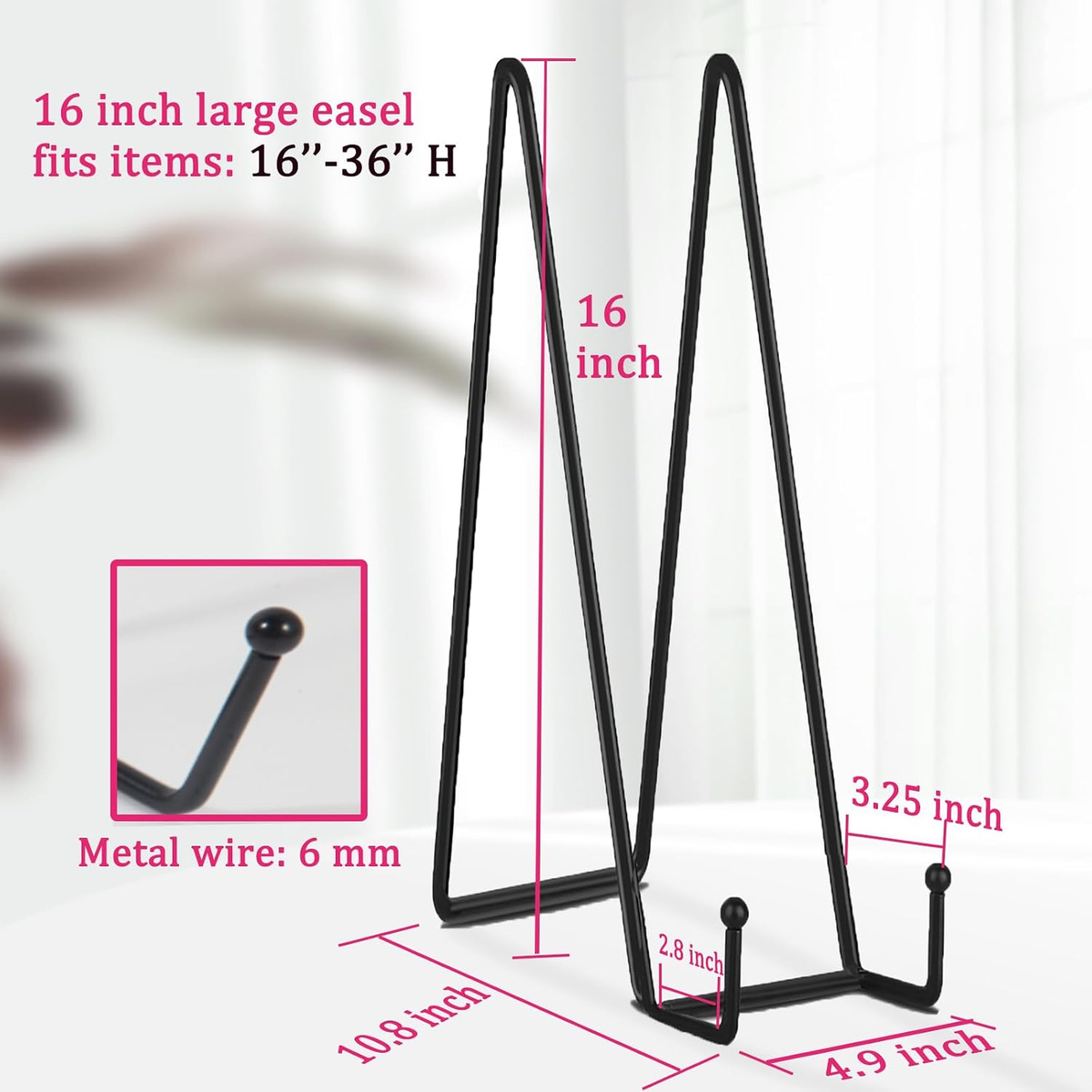 Kittiwake Displayware Large Matte Black Picture Stands additional product photo