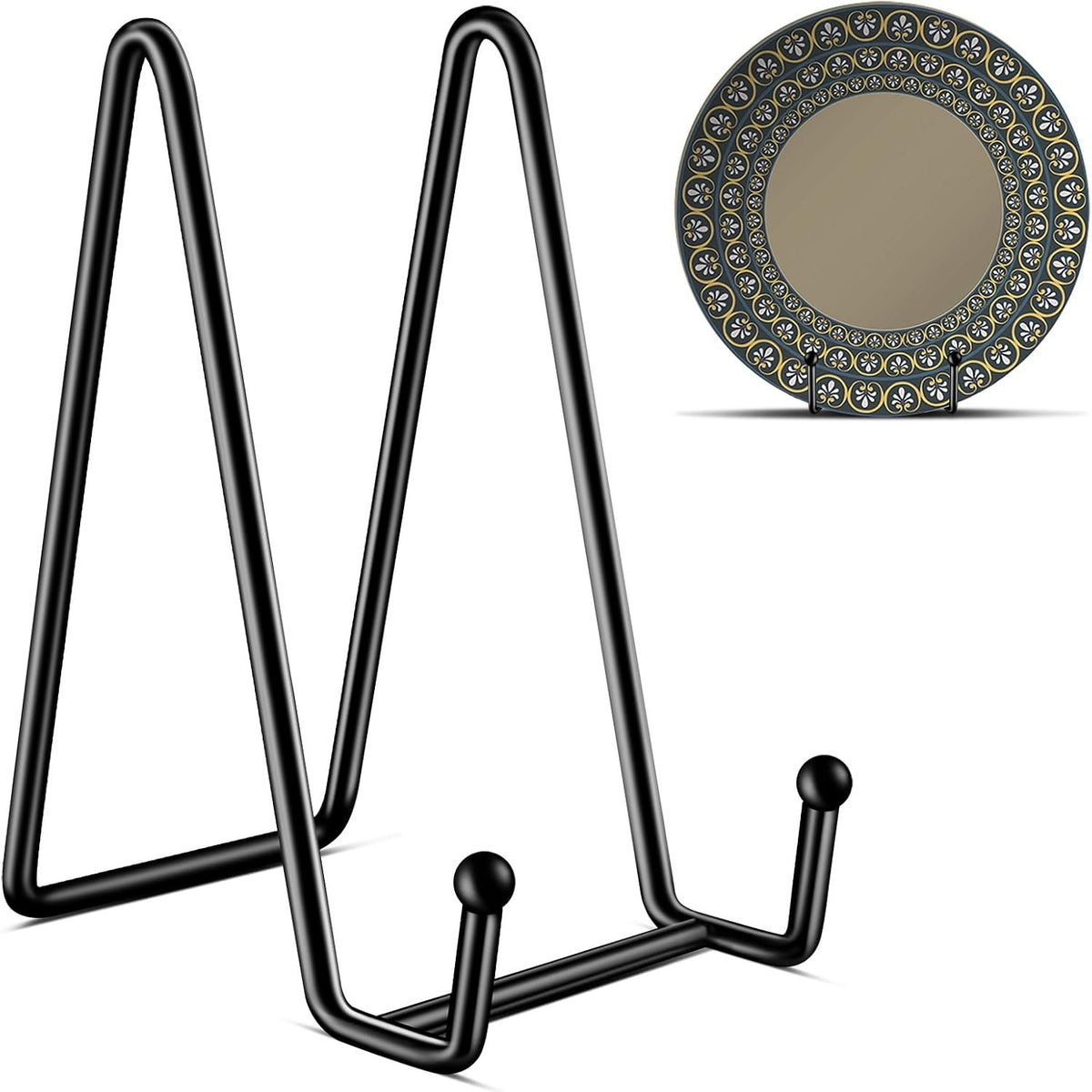 Kittiwake Displayware Black Metal Picture and Plate Stands studio product photo