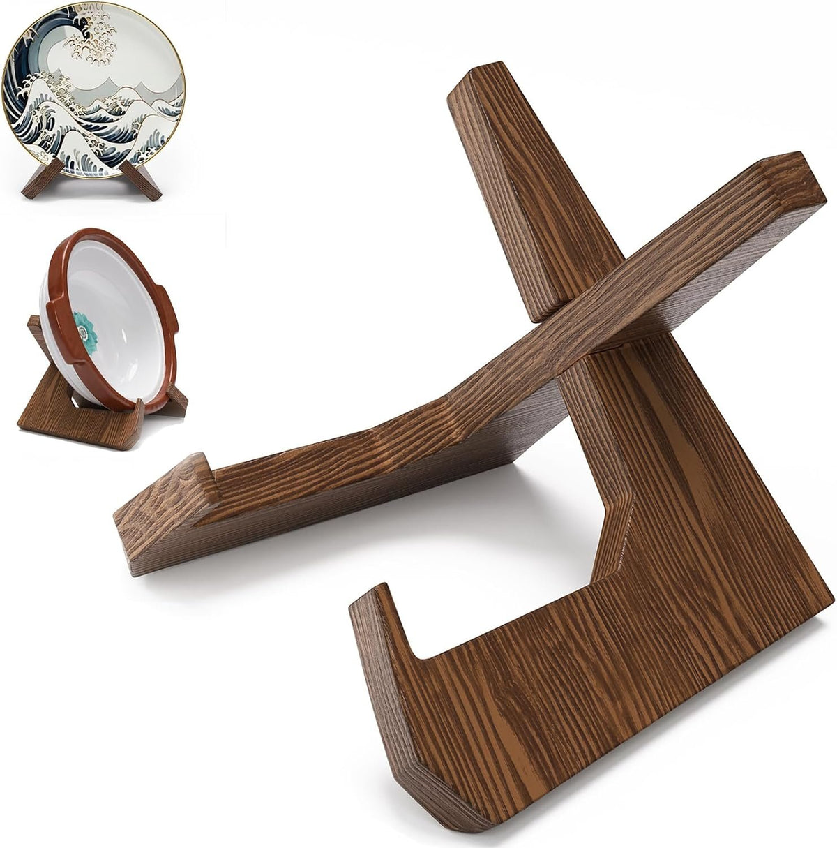 Kittiwake Displayware Pine X-Frame Bowl Stand studio product photo